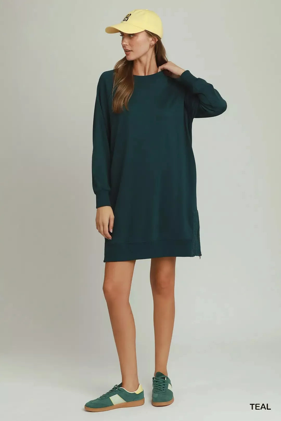 Dinkville Brunch Crochet Side Dress in Teal