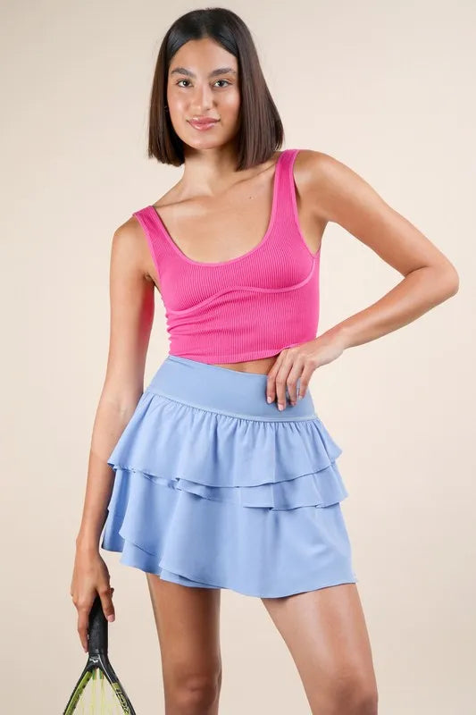 Lob Queen Tiered Ruffle Skirt in Sky