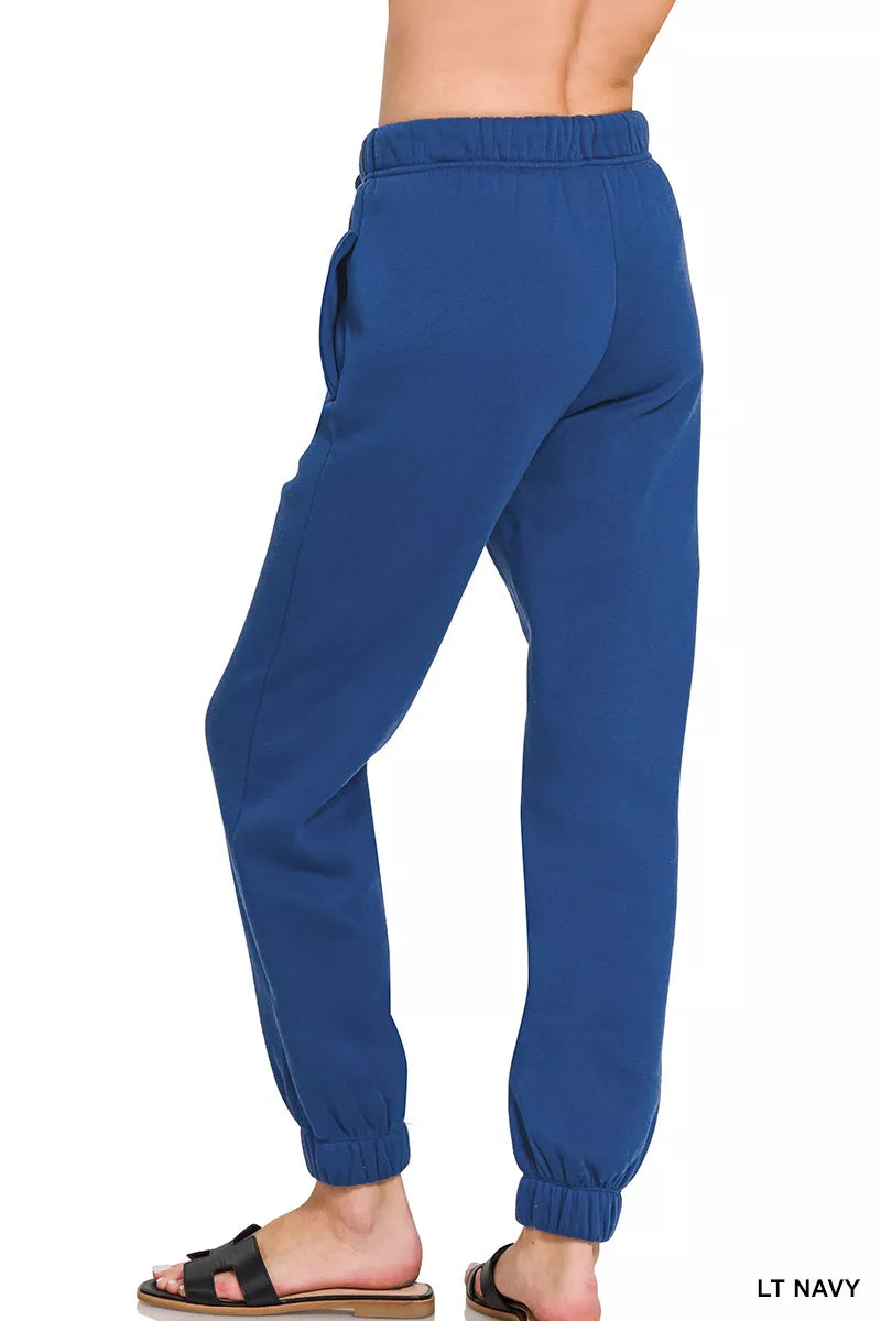 Après-Dink Fleece Joggers in Light Navy