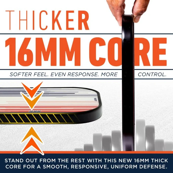 Signature Series Fiberglass Pickleball Paddle with MaxGrit® 16mm (White)