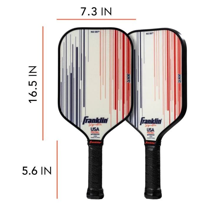 Signature Series Fiberglass Pickleball Paddle with MaxGrit® 16mm (White)