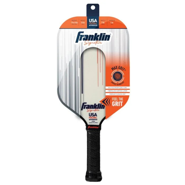 Signature Series Fiberglass Pickleball Paddle with MaxGrit® 16mm (White)