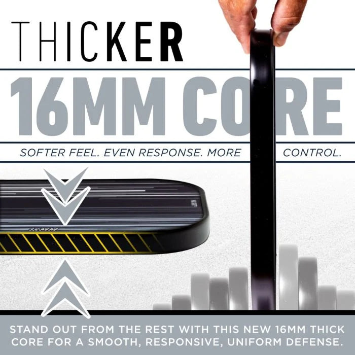 Signature Series Fiberglass Pickleball Paddle with MaxGrit® 16mm (Black)