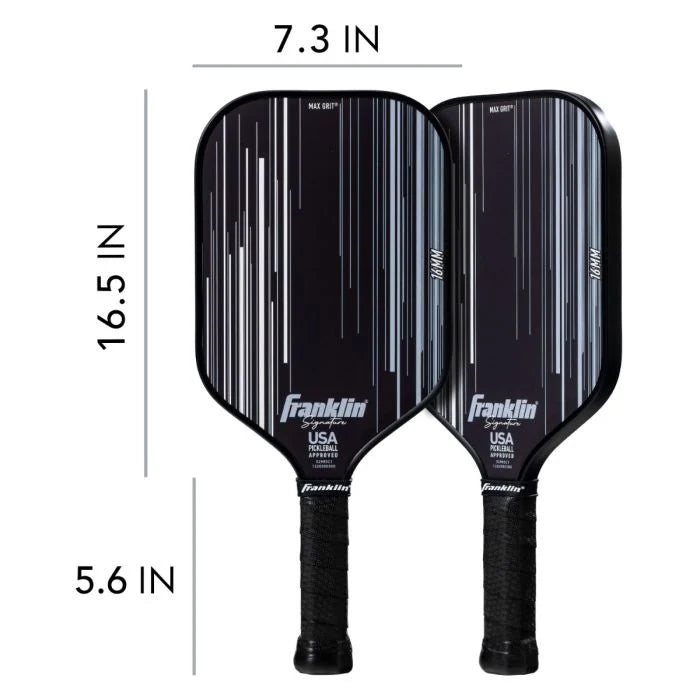 Signature Series Fiberglass Pickleball Paddle with MaxGrit® 16mm (Black)