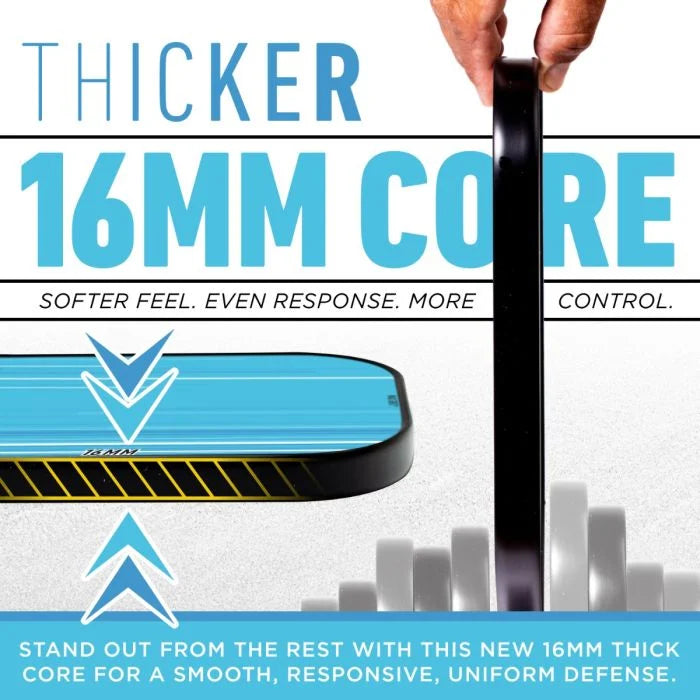 Signature Series Fiberglass Pickleball Paddle with MaxGrit® 16mm (Blue)