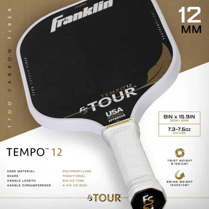 Franklin: FS Tour Featherweight Tempo 12mm Pickleball Paddle