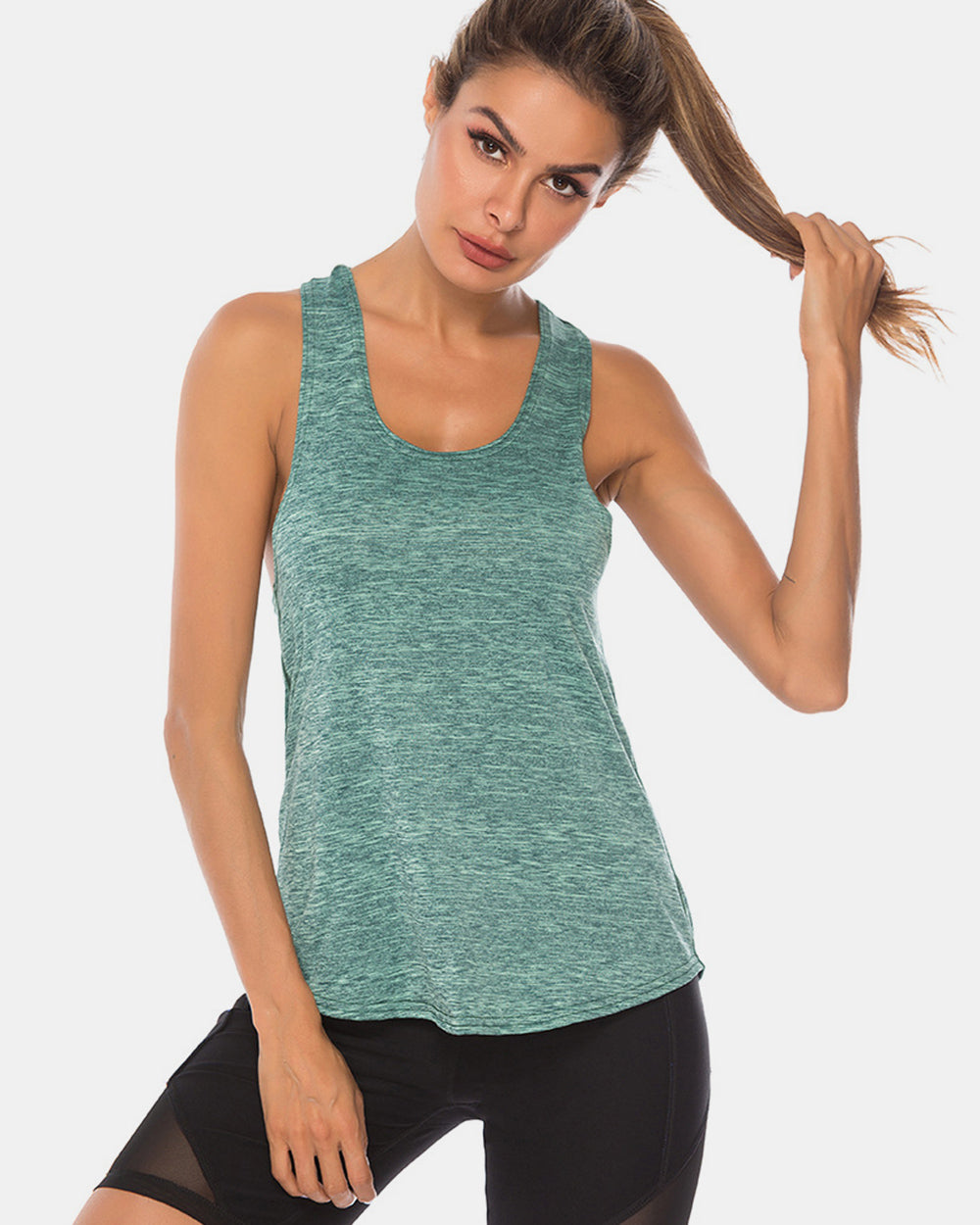 Full Size Scoop Neck Wide Strap Active Pickleball Top