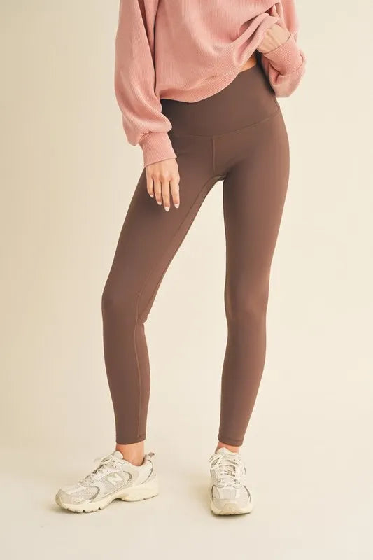 Winter League Fleece-Lined Leggings in Coffee Brown