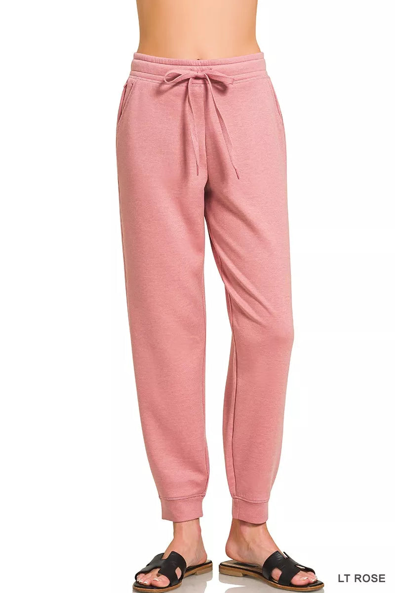 Side Out Scuba Joggers in Light Rose
