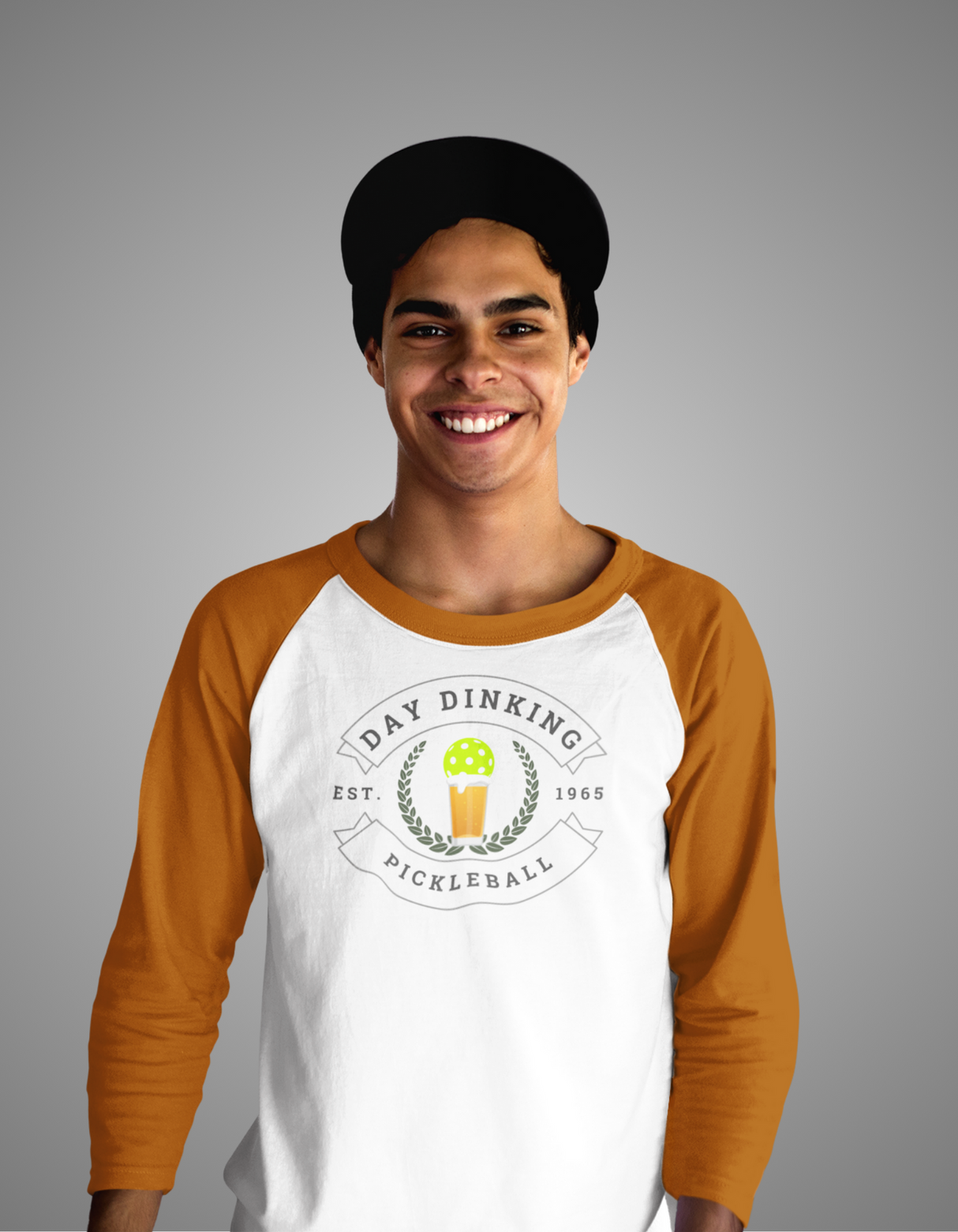 Day Dinking Beer Mug 3/4 Sleeve Raglan Shirt