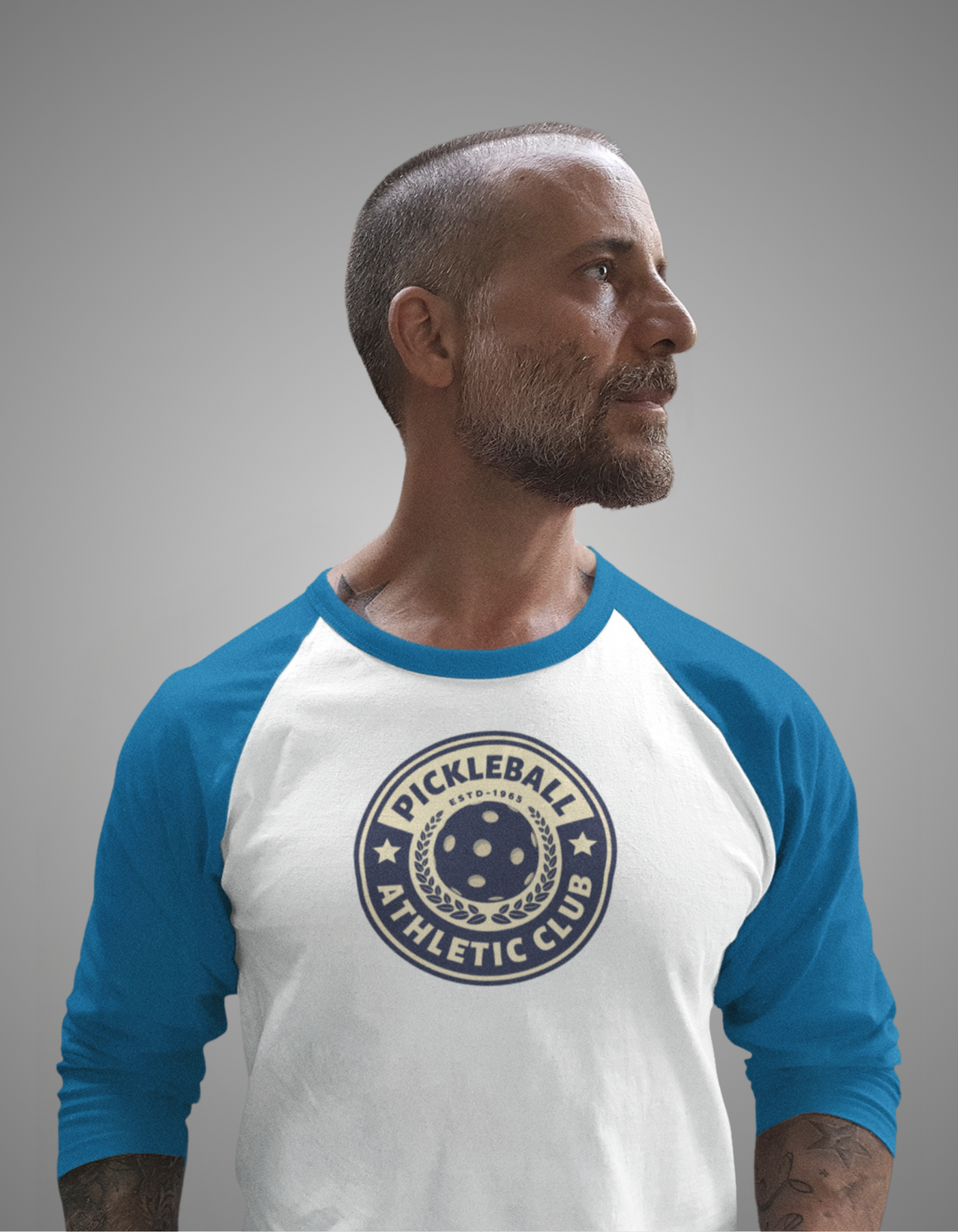 Retro Pickleball Athletic Club 3/4 Sleeve Raglan Shirt