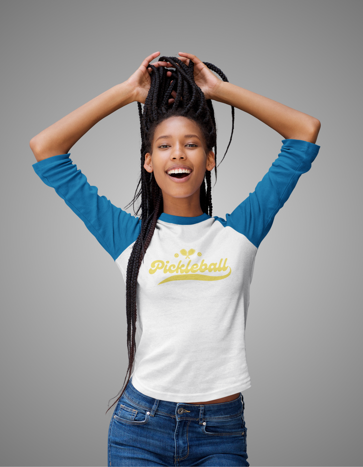 Pickleball Swoosh 3/4 Sleeve Raglan Shirt