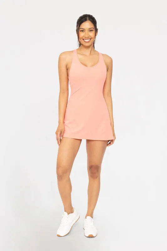 Third-Shot Twist Racerback Dress in Watermelon