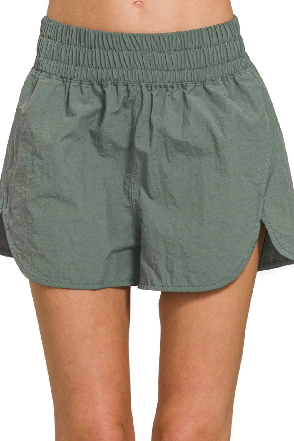 Fast Hands Windbreaker Shorts in Ash Jade