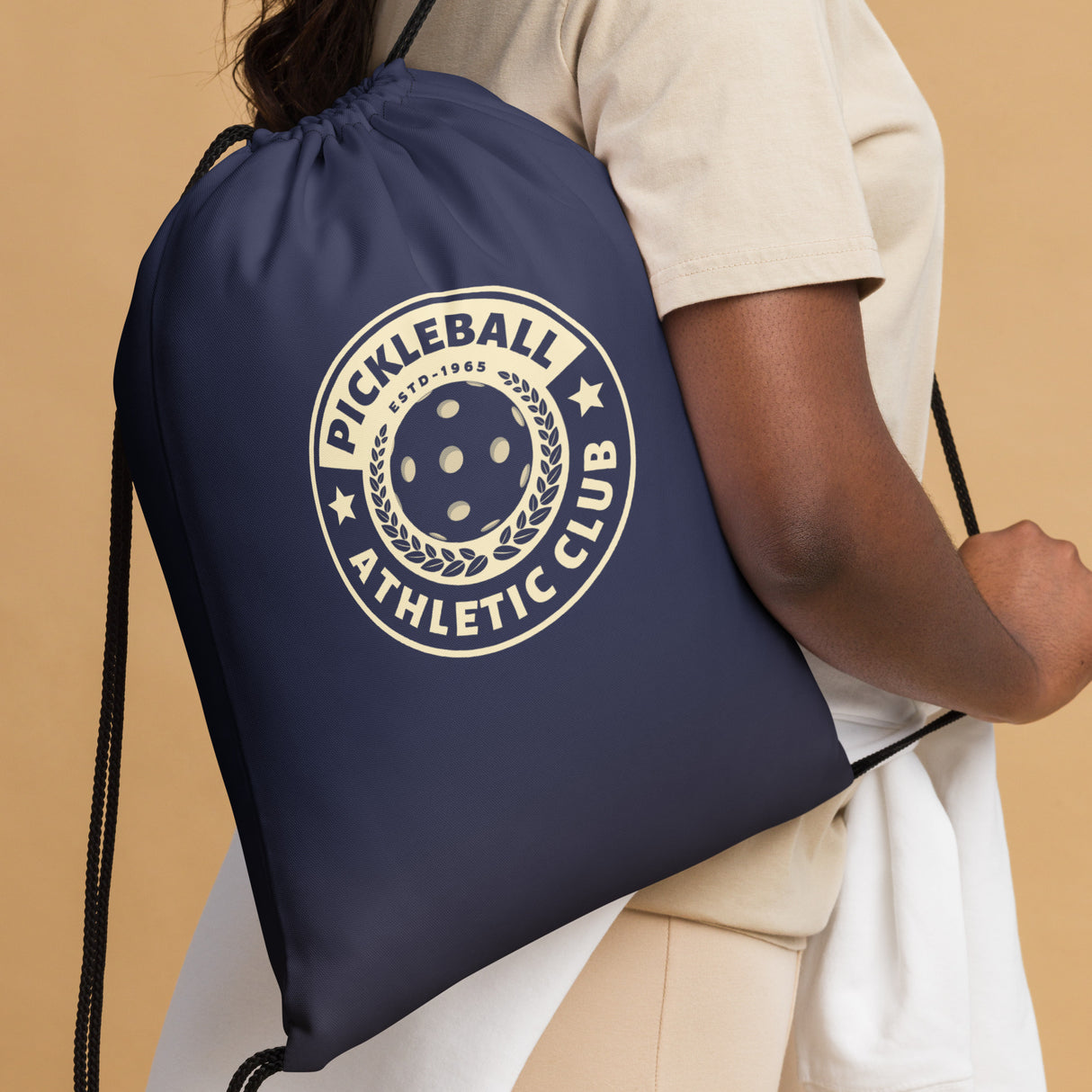 Retro Pickleball Athletic Club Drawstring Bag