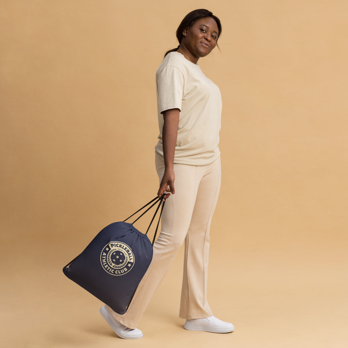 Retro Pickleball Athletic Club Drawstring Bag