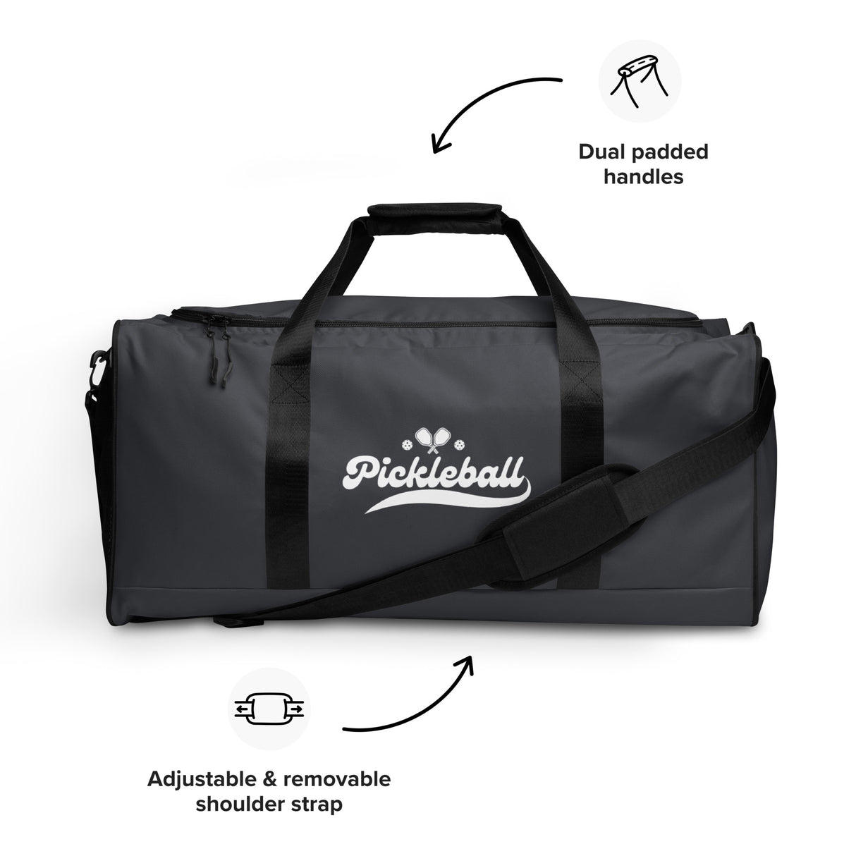 Large Pickleball Swoosh Duffle Bag