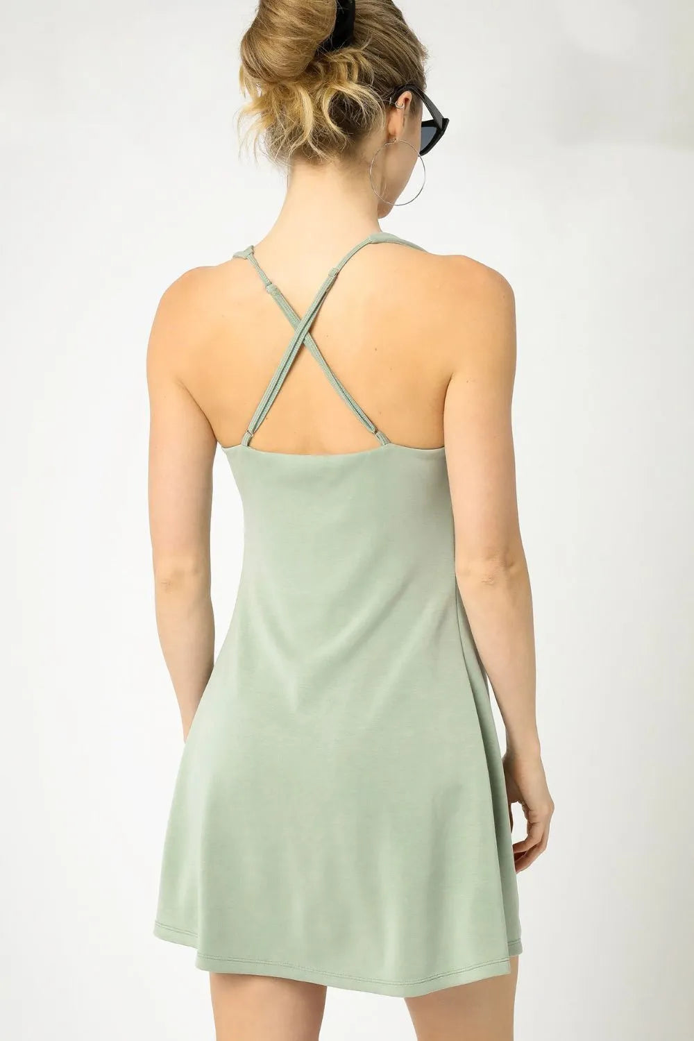 Third-Shot Crisscross Active Dress in Sage