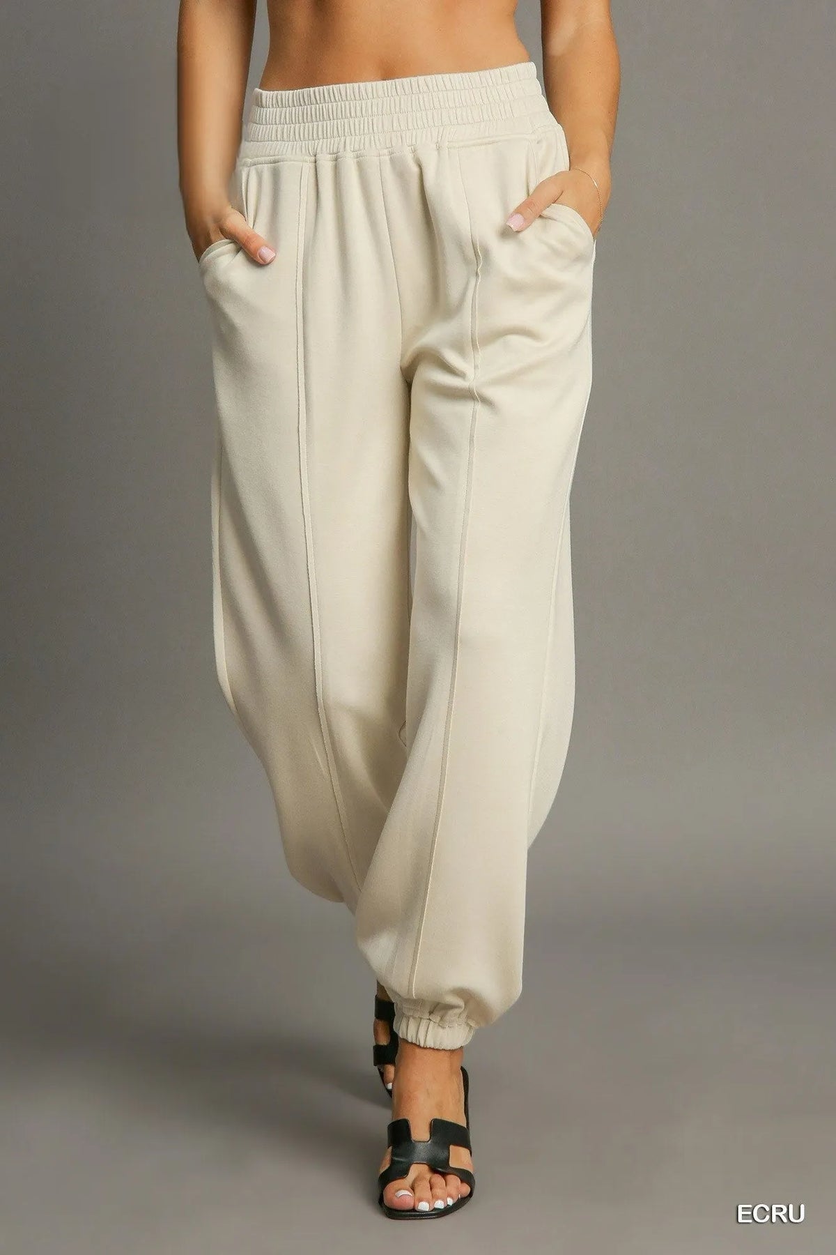 Pickle Path Seamed Jogger Pants in Ecru