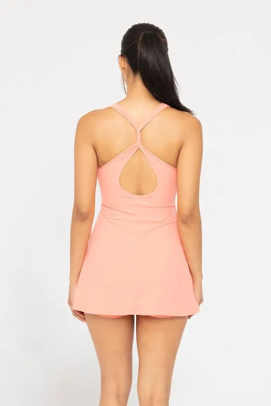 Third-Shot Twist Racerback Dress in Watermelon
