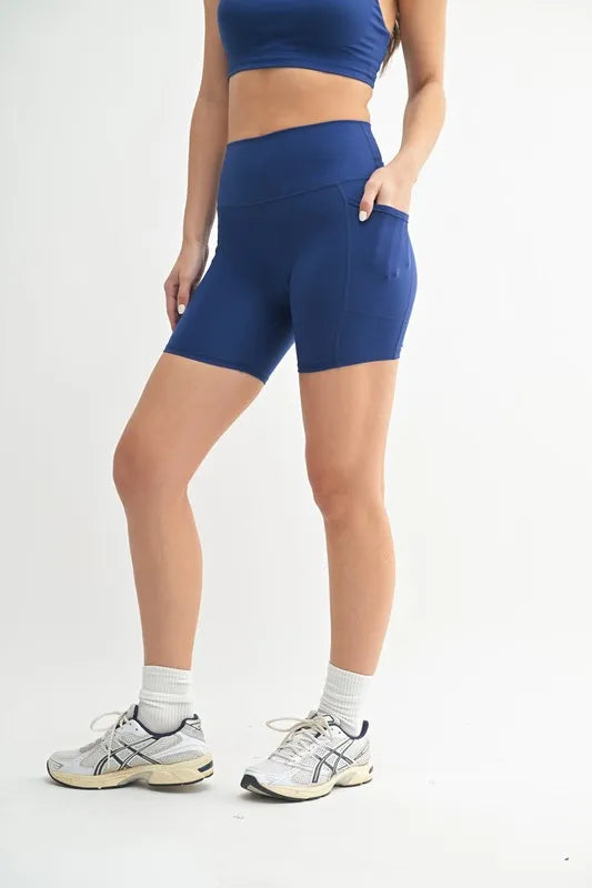 Cloud Dink Sculpt Biker Shorts in Blue Depth