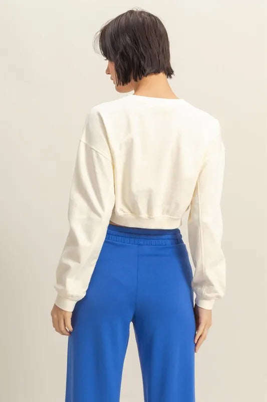 Warm-Up Crew Crop Sweatshirt in White