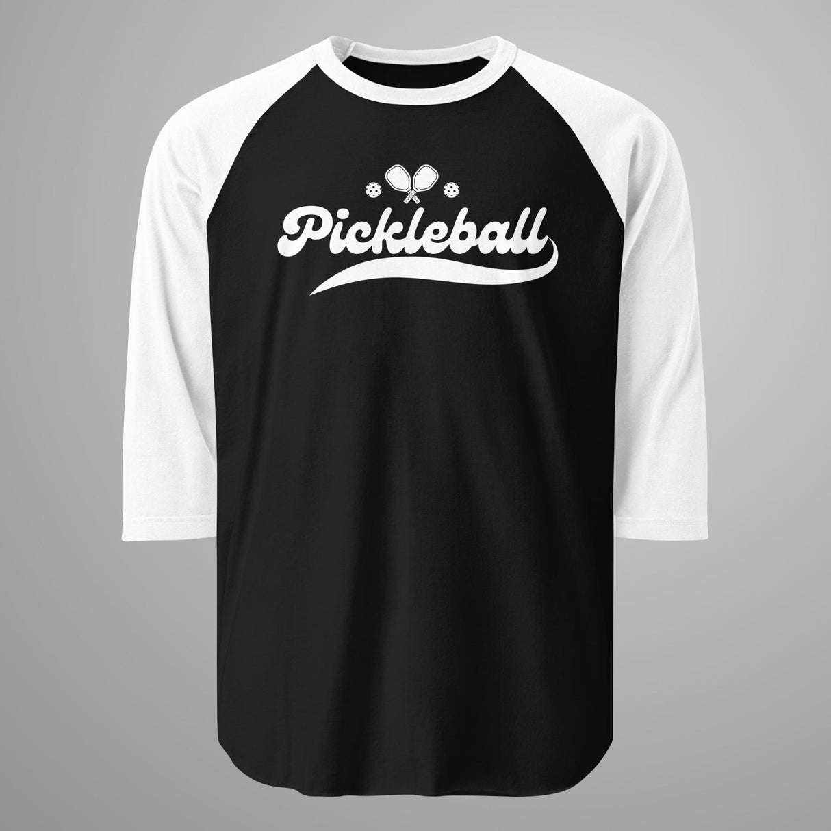 Pickleball Swoosh (White) 3/4 Sleeve Raglan Shirt