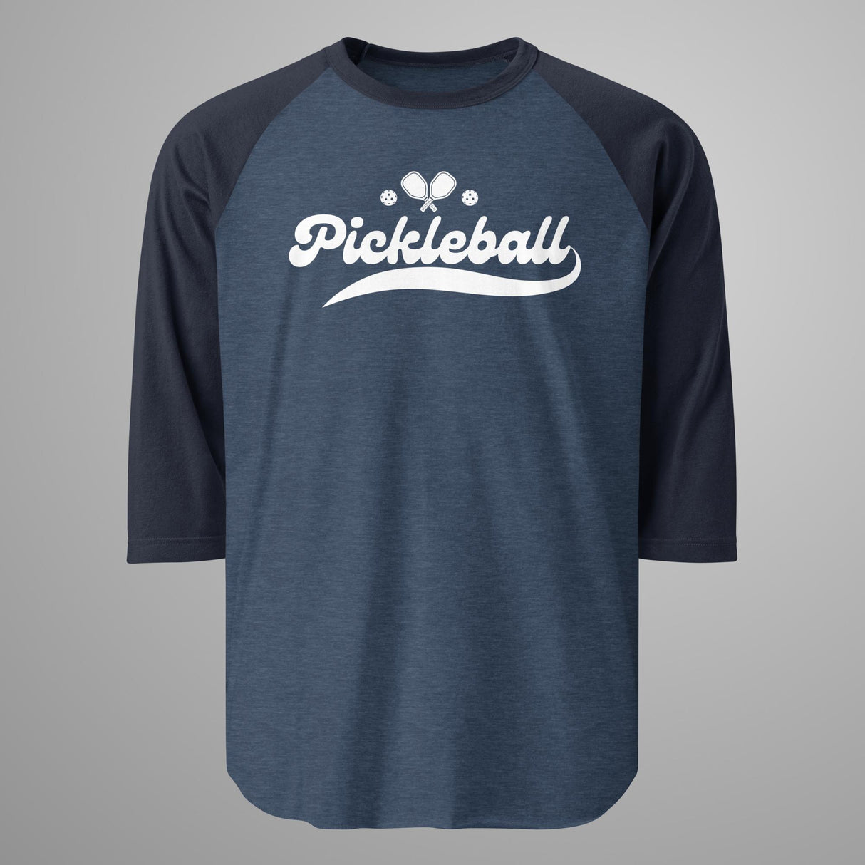 Pickleball Swoosh (White) 3/4 Sleeve Raglan Shirt