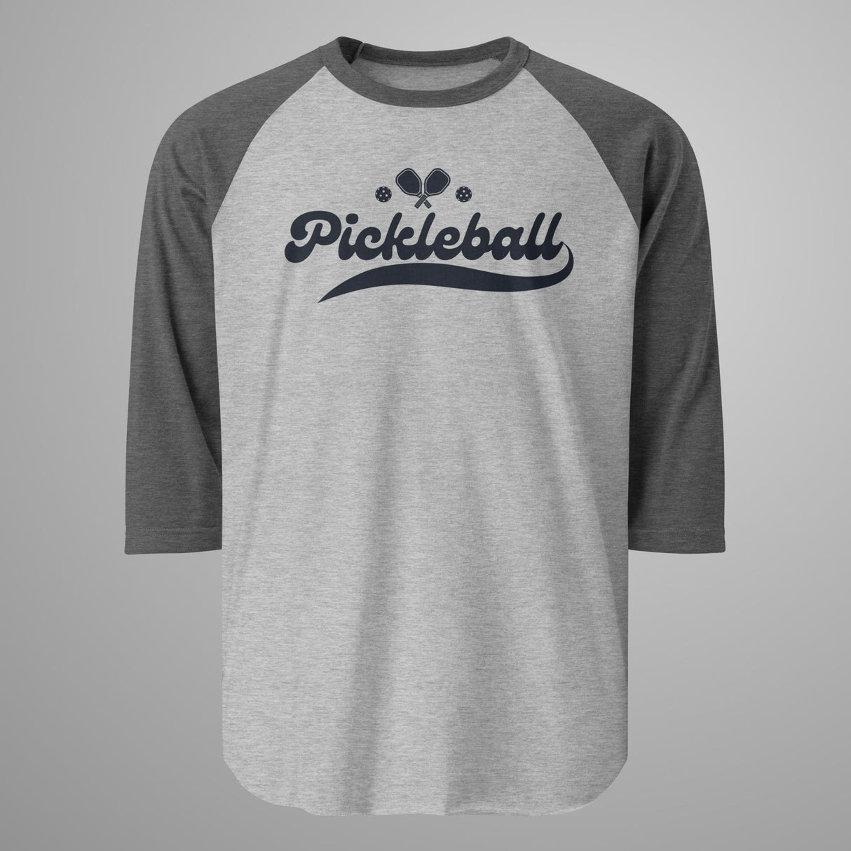 Pickleball Swoosh (Black) 3/4 Sleeve Raglan Shirt