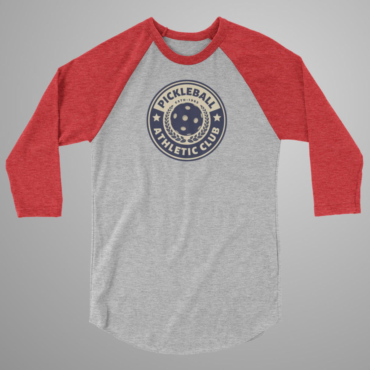 Retro Athletic Club Pickleball 3/4 Sleeve Raglan Shirt