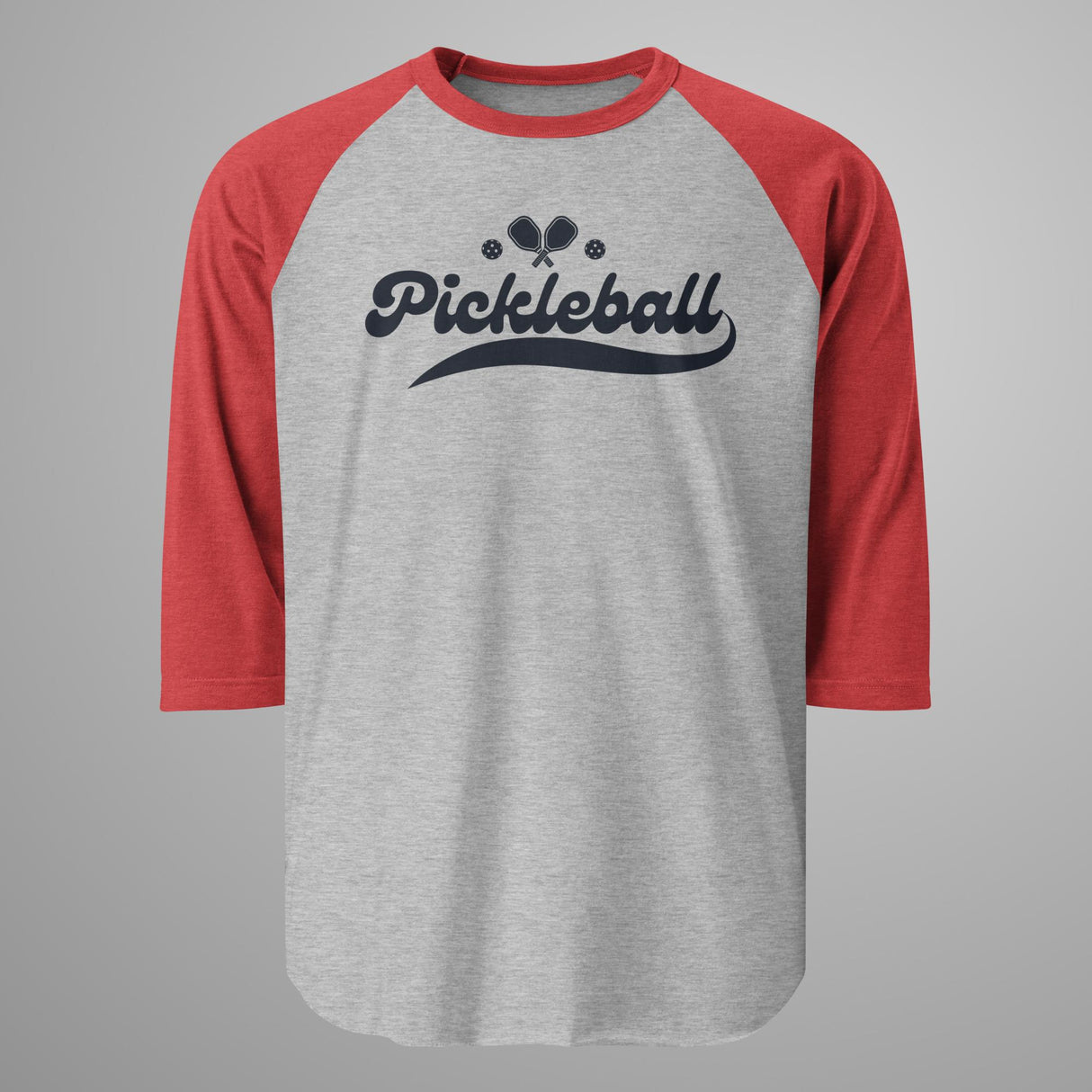 Pickleball Swoosh (Black) 3/4 Sleeve Raglan Shirt
