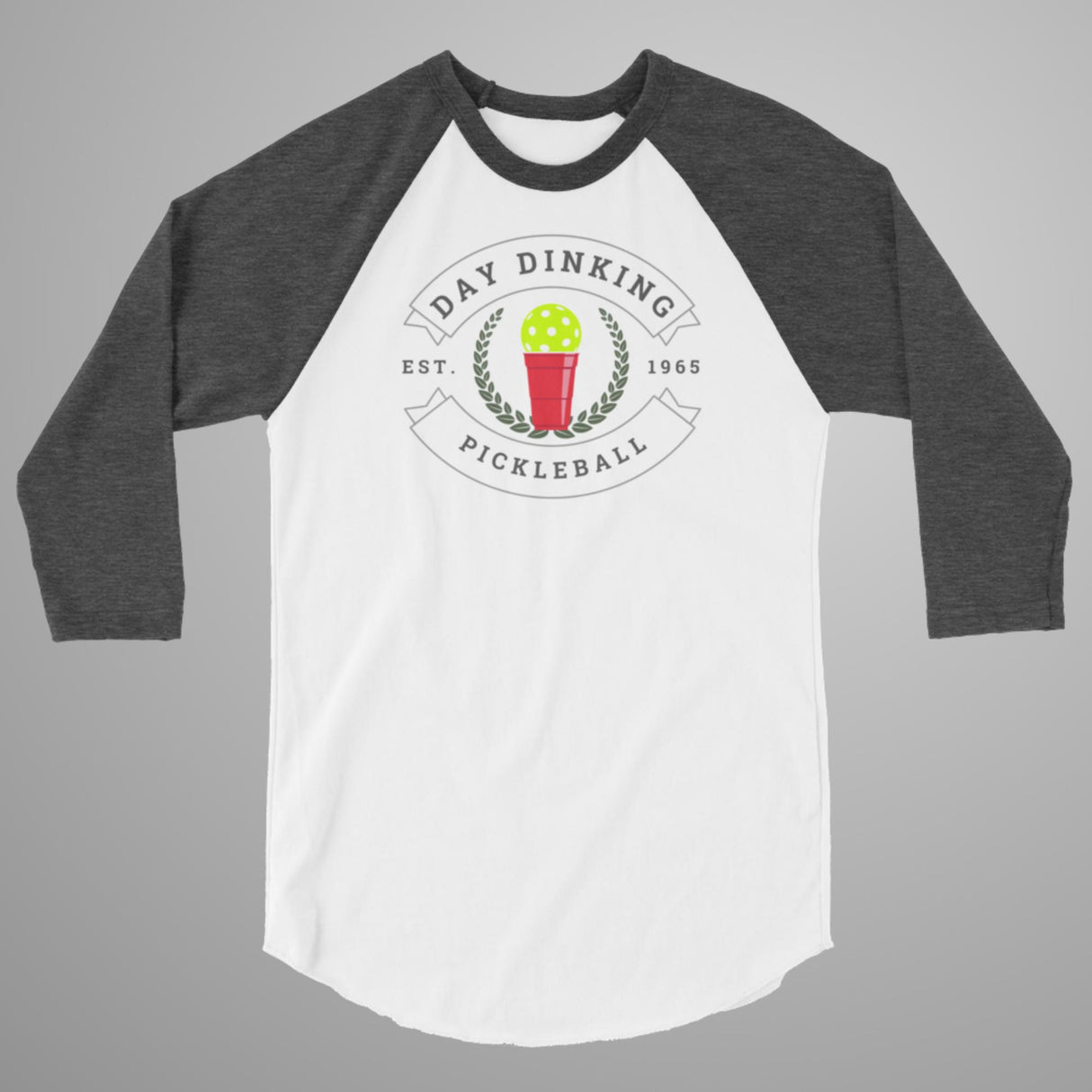 Day Dinking Solo Cup Pickleball 3/4 Sleeve Raglan Shirt