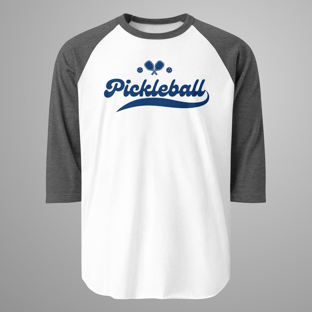 Pickleball Swoosh (Navy) 3/4 Sleeve Raglan Shirt