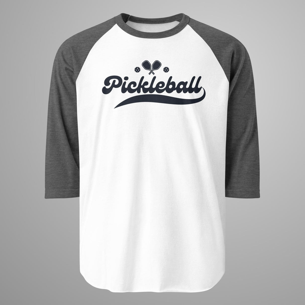 Pickleball Swoosh (Black) 3/4 Sleeve Raglan Shirt