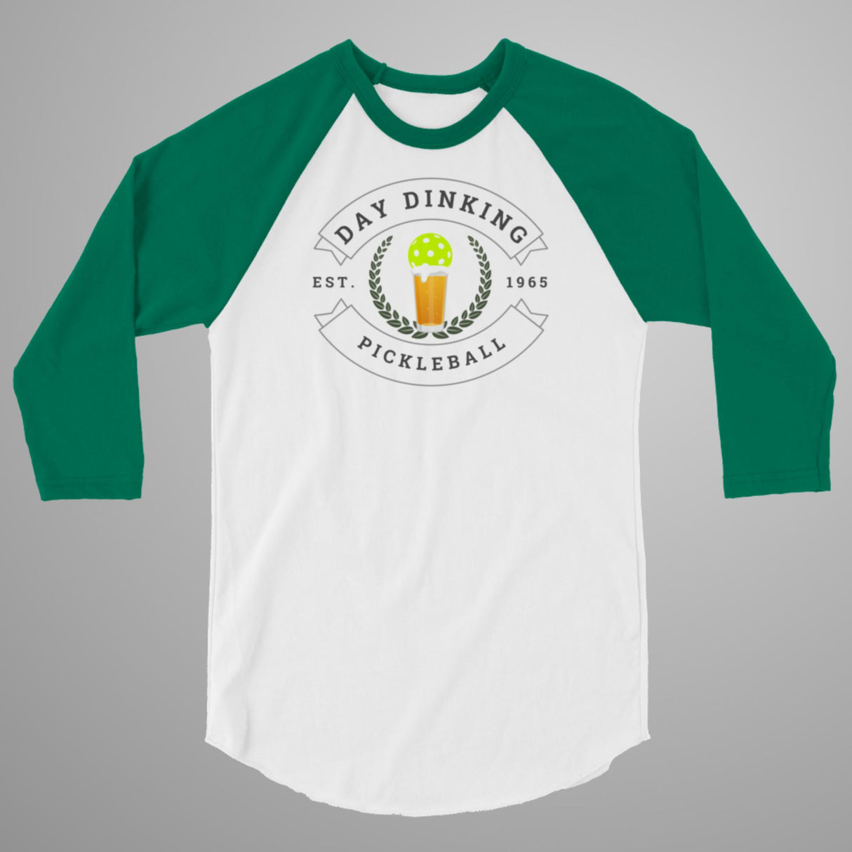 Day Dinking Beer Mug 3/4 Sleeve Raglan Shirt