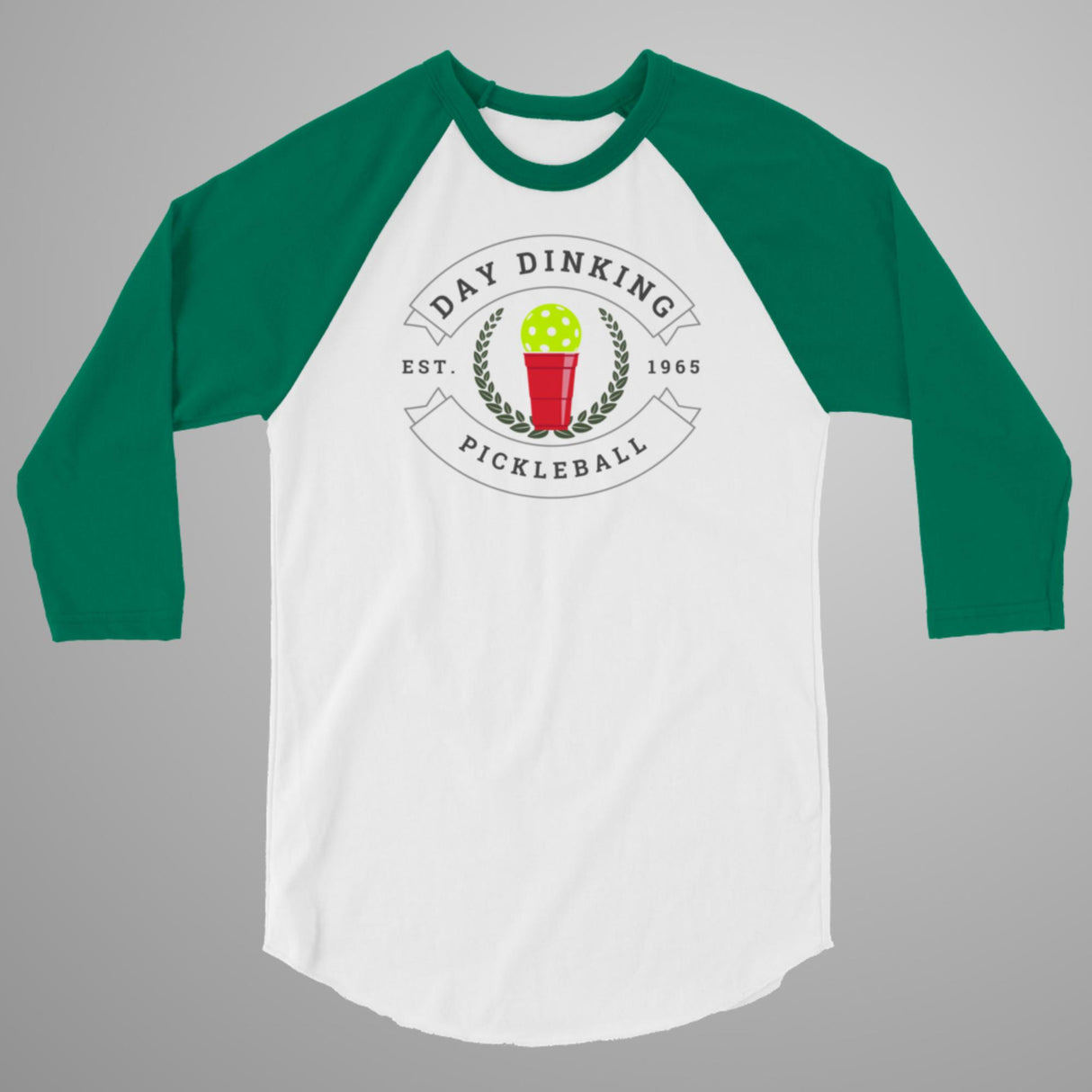 Day Dinking Solo Cup Pickleball 3/4 Sleeve Raglan Shirt