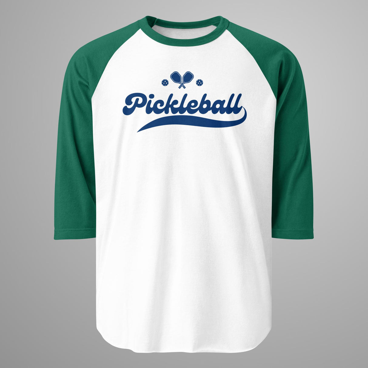 Pickleball Swoosh (Navy) 3/4 Sleeve Raglan Shirt