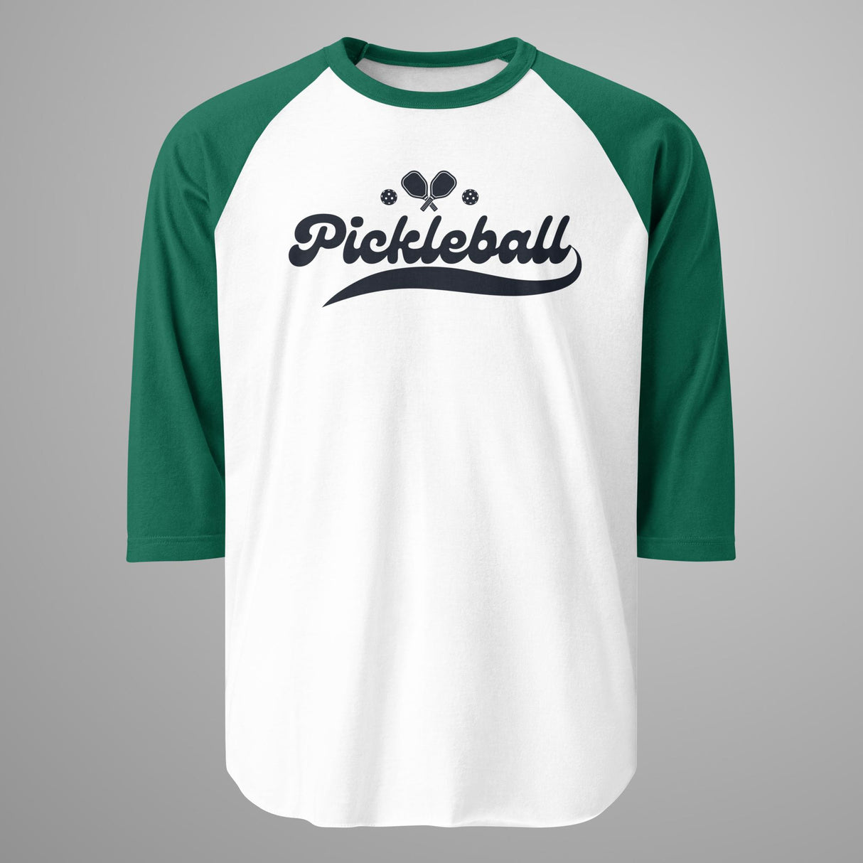 Pickleball Swoosh (Black) 3/4 Sleeve Raglan Shirt