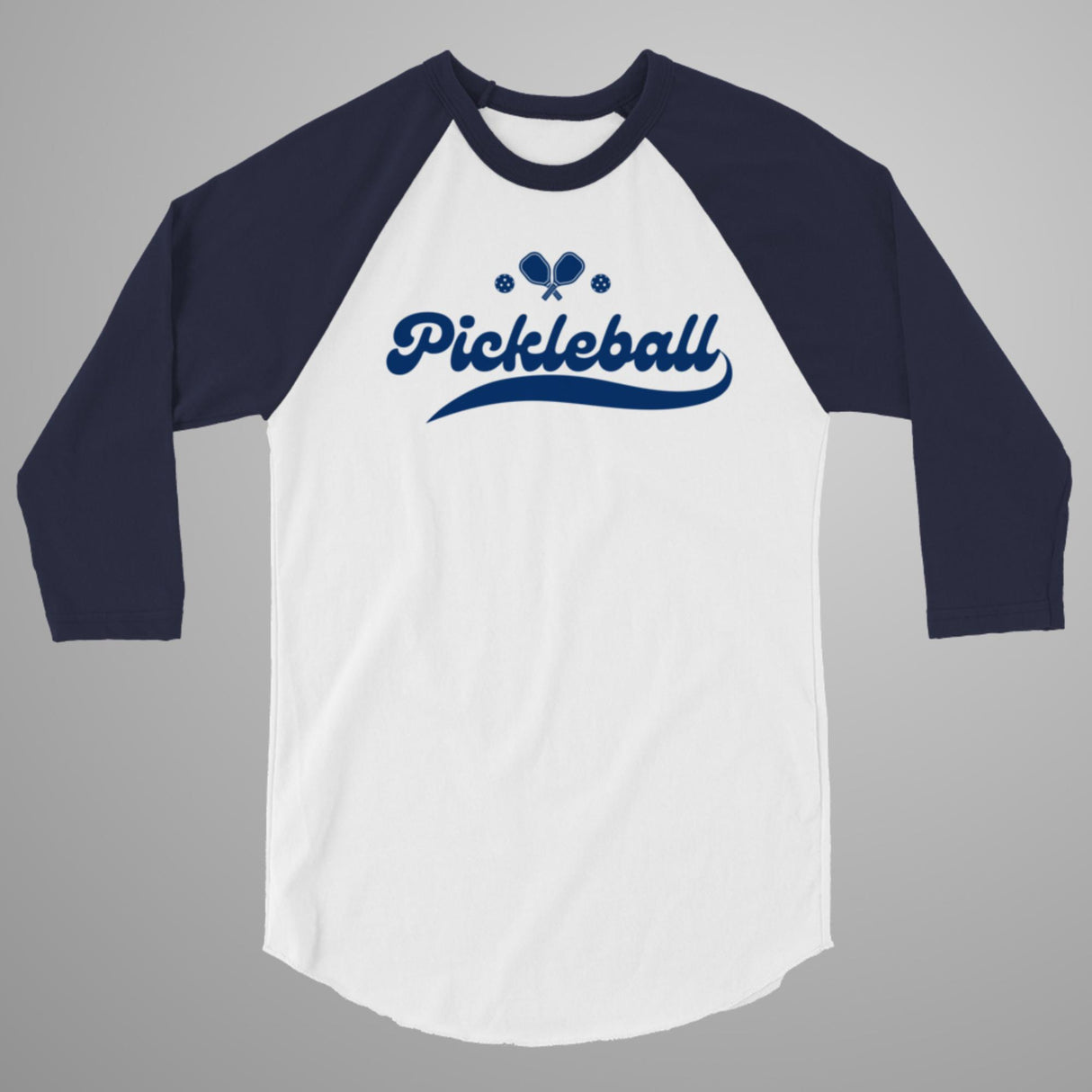 Navy Picklleball Swoosh 3/4 Sleeve Raglan Shirt