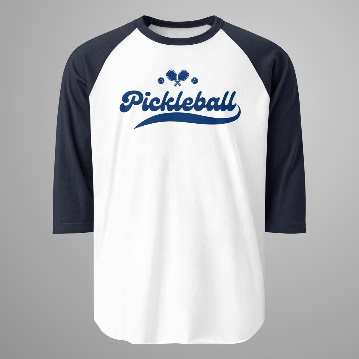 Pickleball Swoosh (Navy) 3/4 Sleeve Raglan Shirt