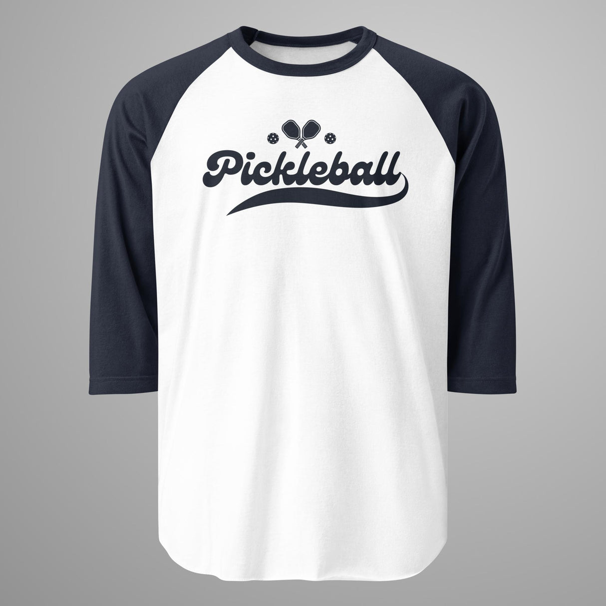 Pickleball Swoosh (Black) 3/4 Sleeve Raglan Shirt