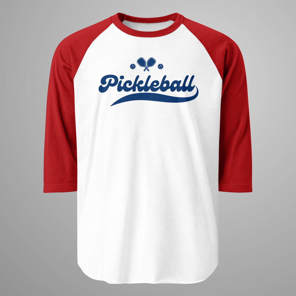 Pickleball Swoosh (Navy) 3/4 Sleeve Raglan Shirt