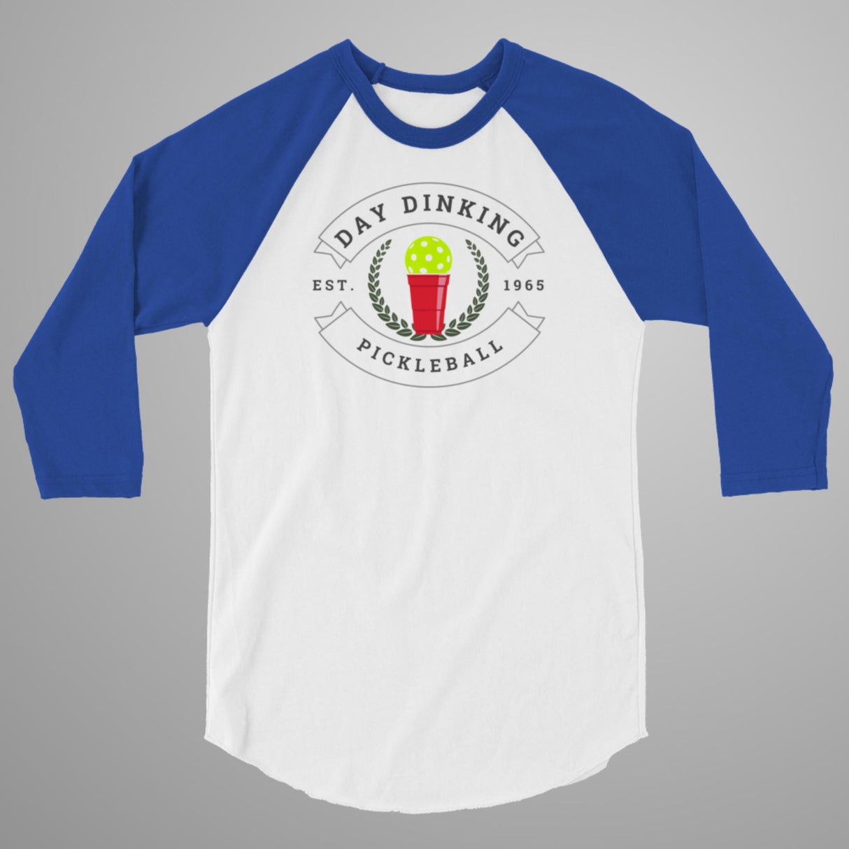 Day Dinking Solo Cup Pickleball 3/4 Sleeve Raglan Shirt