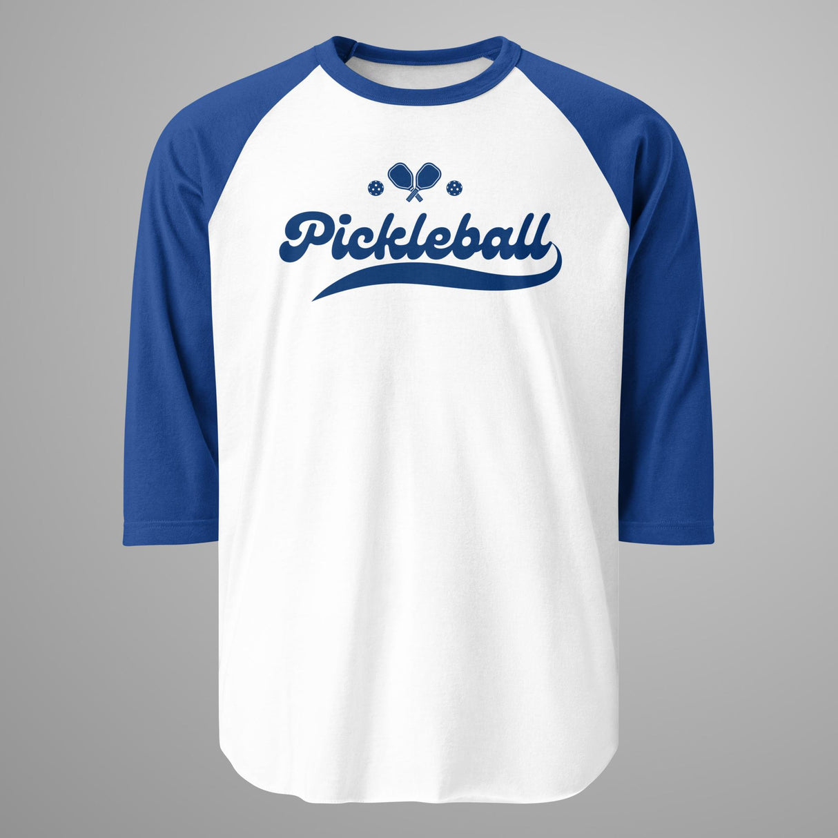 Pickleball Swoosh (Navy) 3/4 Sleeve Raglan Shirt
