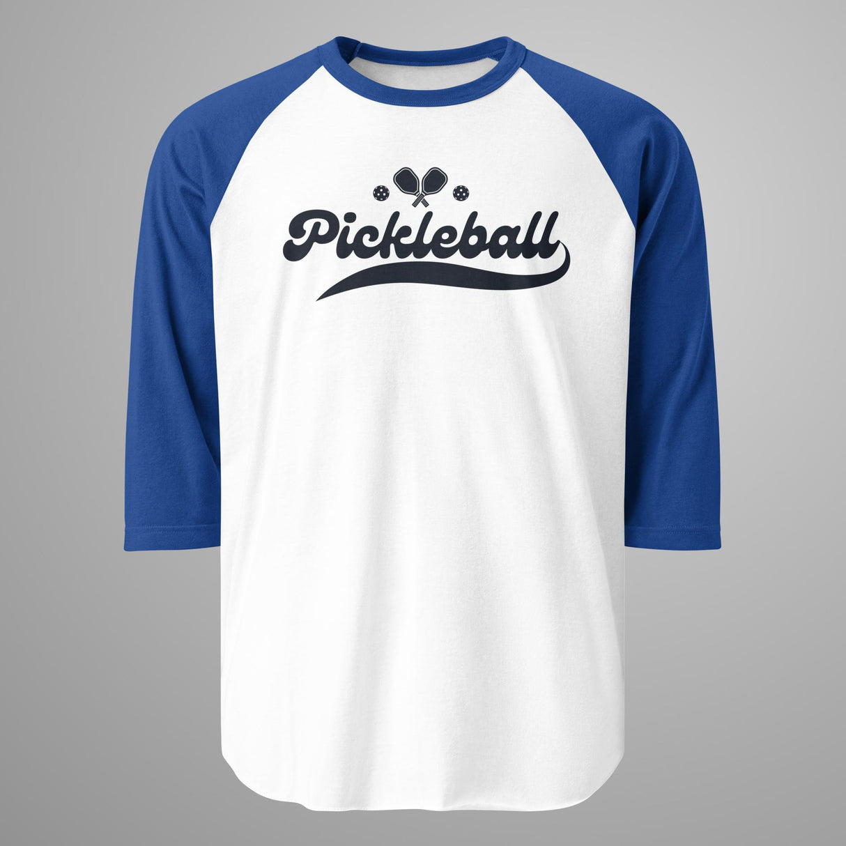 Pickleball Swoosh (Black) 3/4 Sleeve Raglan Shirt