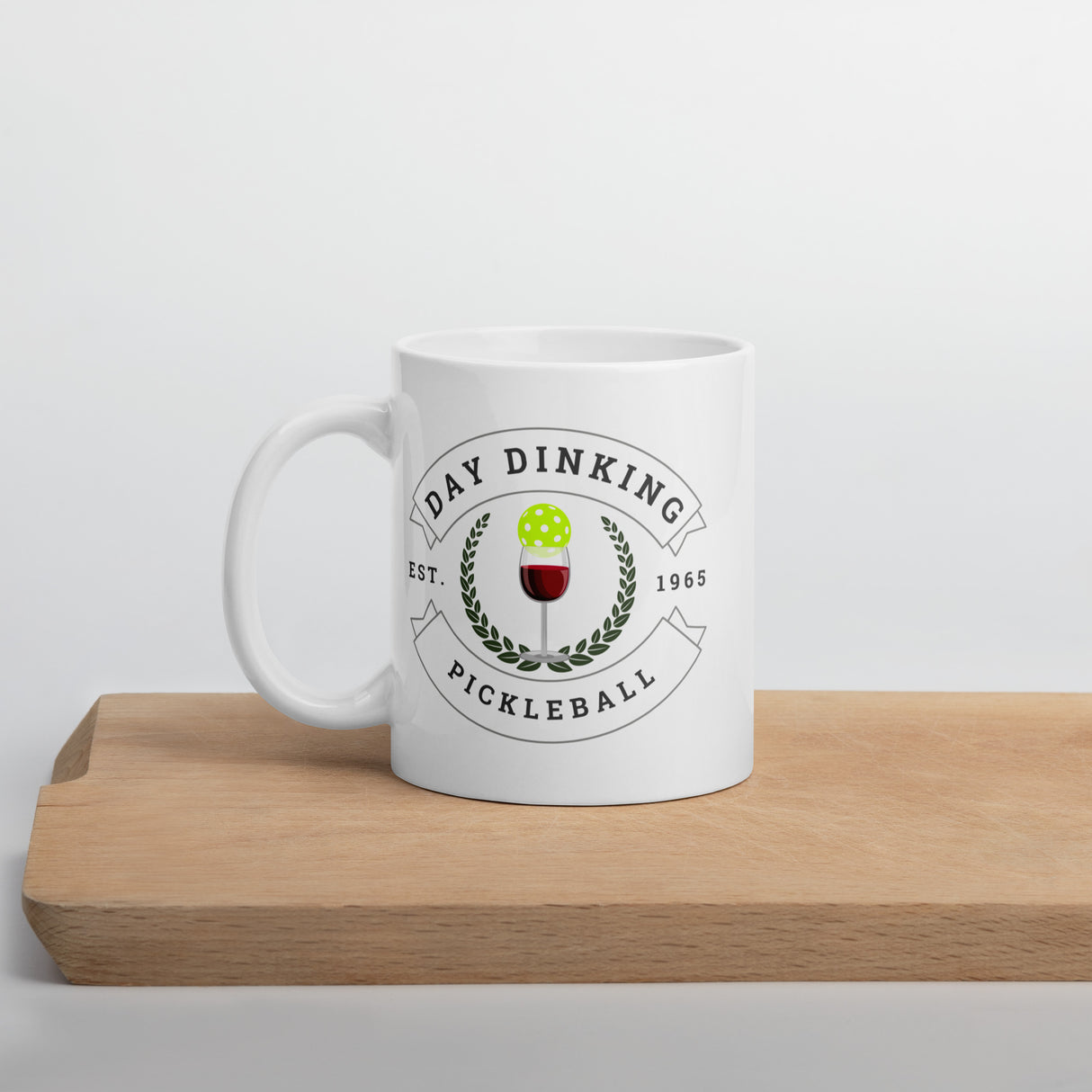 Day Dinking Pickleball White Glossy Coffee Mug