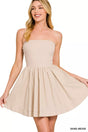 Courtside Tube Flare Mini Dress in Sand Beige