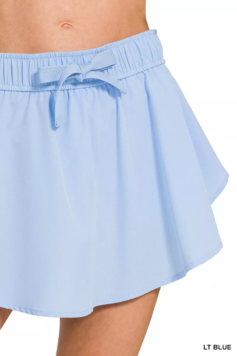 Soft Serve Woven Active Skort in Light Blue