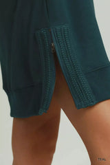 Dinkville Brunch Crochet Side Dress in Teal