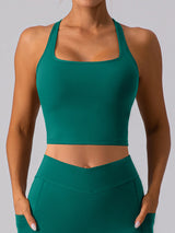 Square Neck Racerback Cropped Pickleball Top